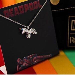 Marvel X RockLove DeadPool dead pool unicorn Necklace NWT pouch not included